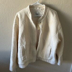 Abercrombie White Bomber Jacket